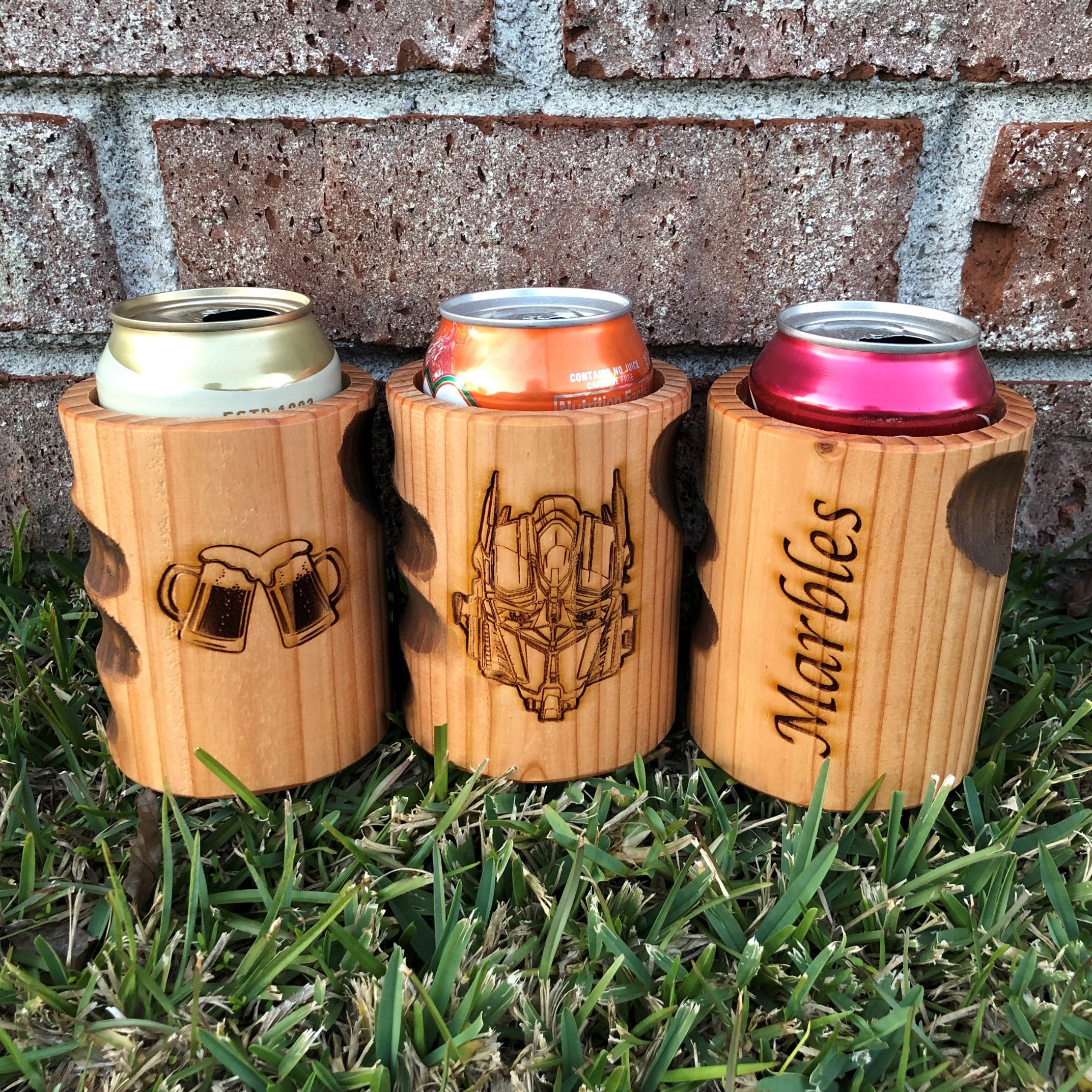 Engraved Fisherman Wooden Beer Can Cooler – Well Designed Wood