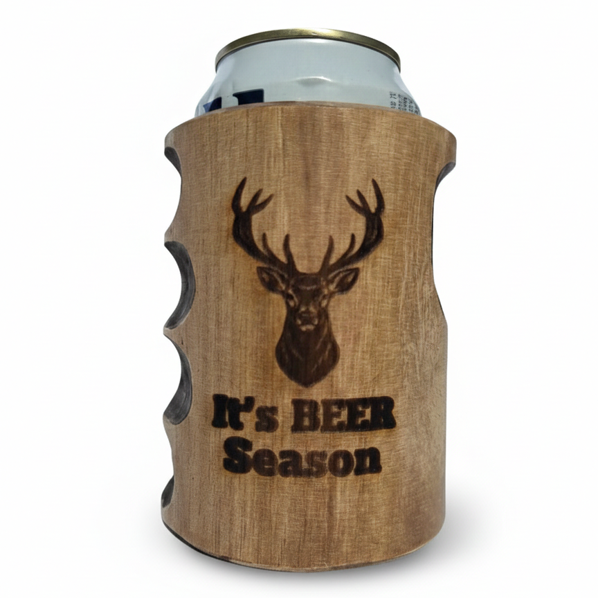 It's Beer Season Wooden Beer Can Cooler