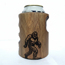 Load image into Gallery viewer, Engraved Bigfoot Wooden Beer Can Cooler
