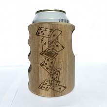 Load image into Gallery viewer, Engraved Playing Cards Wooden Beer Can Cooler