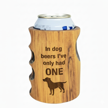 Load image into Gallery viewer, Engraved "Dog Beers" Wooden Beer Can Cooler