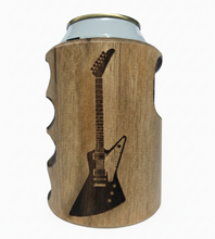 Load image into Gallery viewer, Engraved Guitar Neck Wooden Beer Can Cooler
