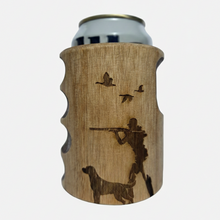 Load image into Gallery viewer, Engraved Hunter Wooden Beer Can Cooler