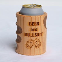 Load image into Gallery viewer, Engraved &quot;Beer and BS&quot; Wooden Beer Can Cooler